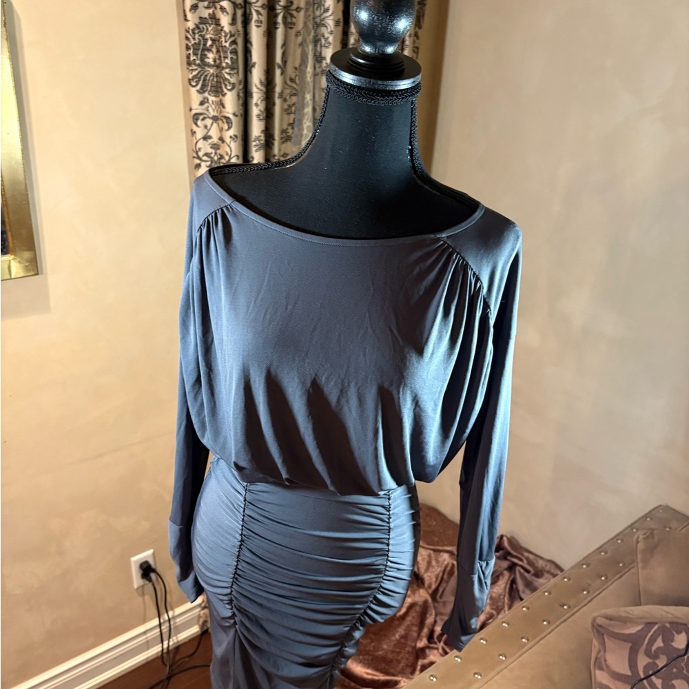 River Island Charcoal Long Sleeve Dress
